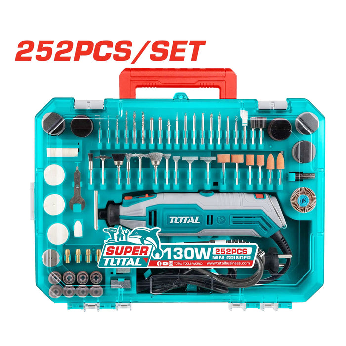 Máy mài khuôn công suất 130W Total TG5133261 kèm vali 251 linh kiện