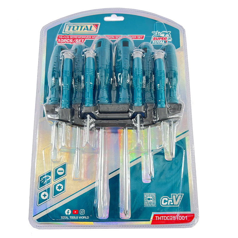 Bộ 10 tua vít dẹp bake sao và tua vít chuẩn TOTAL THTDC251001