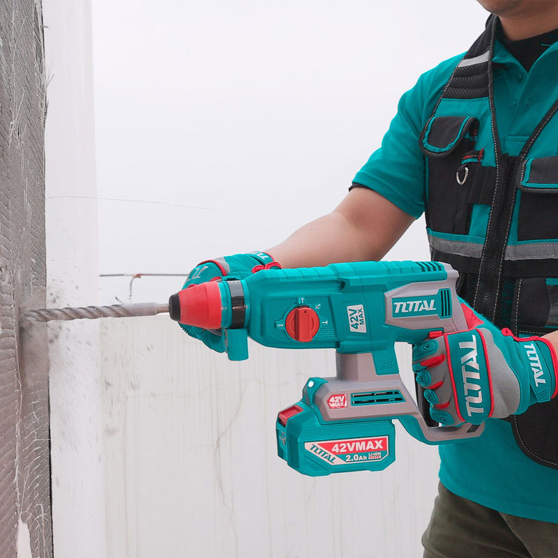 Máy khoan bê tông 3 chức năng Total TRHLI422482 dùng Pin 42V, đuôi gài SDS-Plus