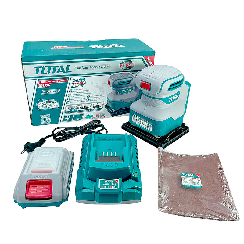 Máy chà nhám vuông dùng Pin Lithium-Ion 20V TOTAL TSHSLI20141