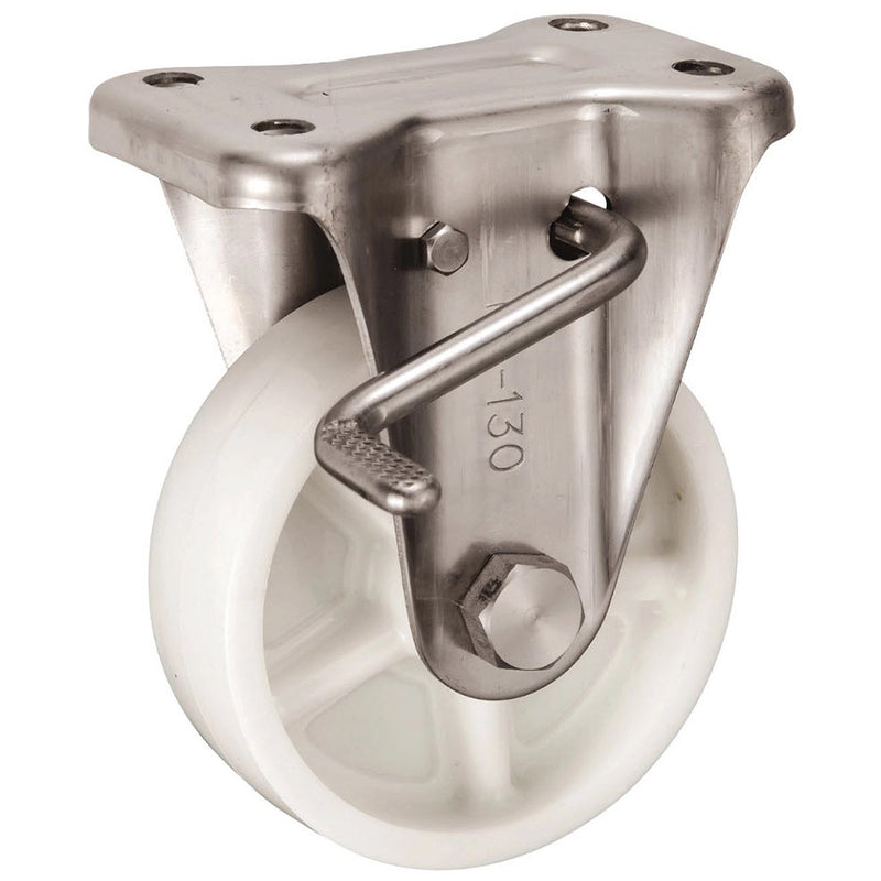 Bánh xe đẩy, càng Inox 304 Ukai KABZ-Type cố định, có khóa bánh, đường kính bánh từ 75mm - 200mm