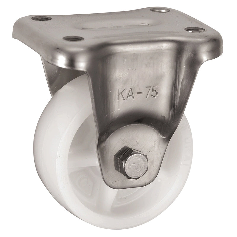 Bánh xe đẩy, càng Inox 304 Ukai KA-Type cố định, không khóa bánh, đường kính từ 75mm - 200mm
