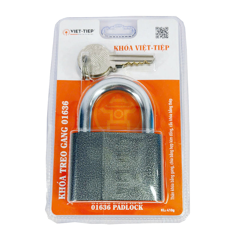 Ổ khóa treo gang ép vĩ nhựa Việt tiệp