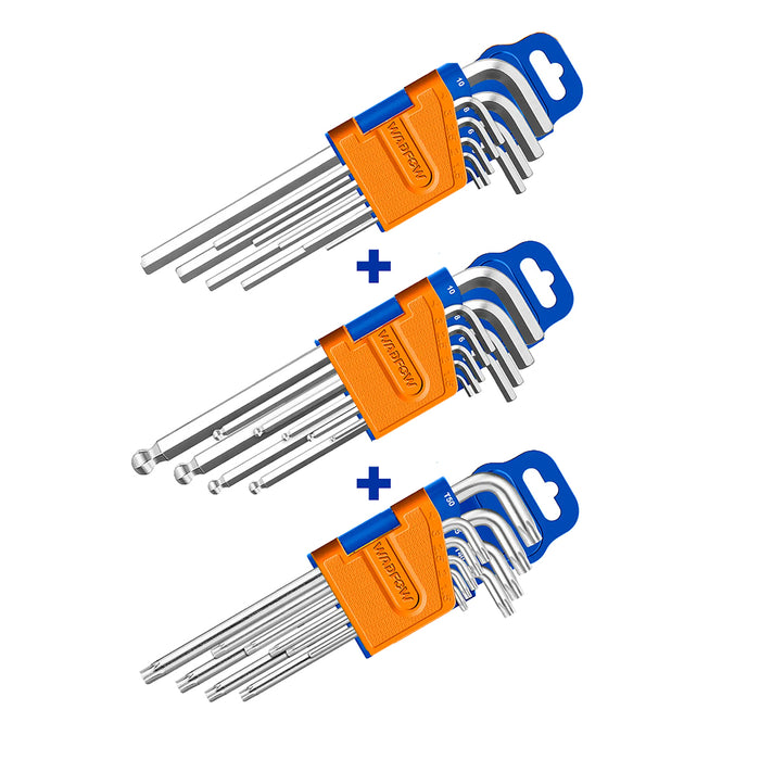 Bộ lục giác dài 27 chi tiết Wadfow WHK5203, chất liệu Cr-V