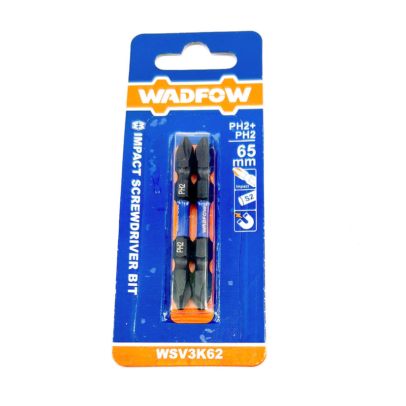 Vĩ 2 mũi vặn vít 2 đầu bake Wadfow WSV3K62 kích thước PH2, chiều dài 65mm, đuôi lục giác 6.35mm (1/4 inch)