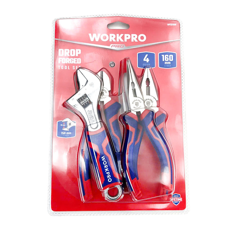 Bộ 3 cây kìm và 1 cây mỏ lết Workpro WP201009
