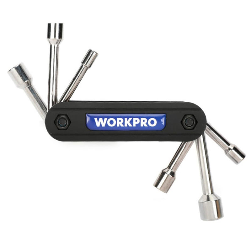 Bộ đầu tuýp gấp gọn 6 chi tiết Workpro WP222099 kích thước từ 5mm - 10mm
