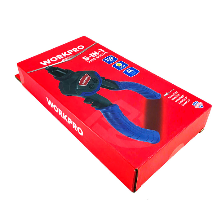 Kìm rút đinh rivet hạng nặng, gồm 5 chức năng Workpro WP225003, kích thước 250mm (10 inch)