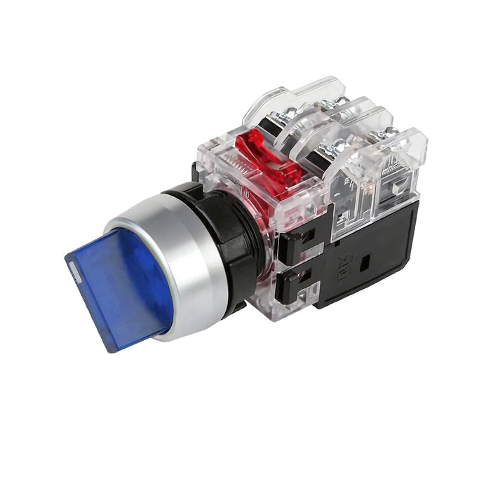 Công tắc xoay tích hợp đèn báo, mặt nhôm Hanyoung Nux MRT-R series, Lỗ khoét Ø22mm. Tiêu chuẩn CE, KC