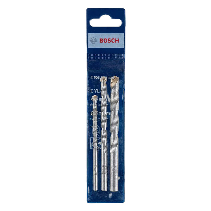 Bộ 3 mũi khoan bê tông Bosch 2608578124 kích thước 6mm - 10mm, đuôi trơn