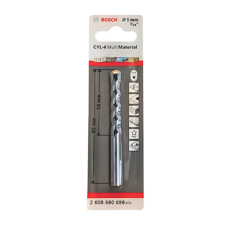 Mũi khoan đa năng CYL-4 Bosch đường kính từ 3mm - 12mm, chiều dài từ 70mm - 150mm, đuôi trơn (Multiconstruction)
