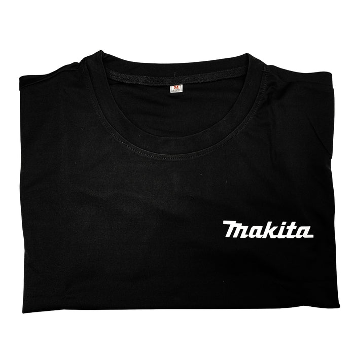 Áo đồng phục Makita không có cổ, tay ngắn, vải thun lạnh cao cấp, co giãn 4 chiều