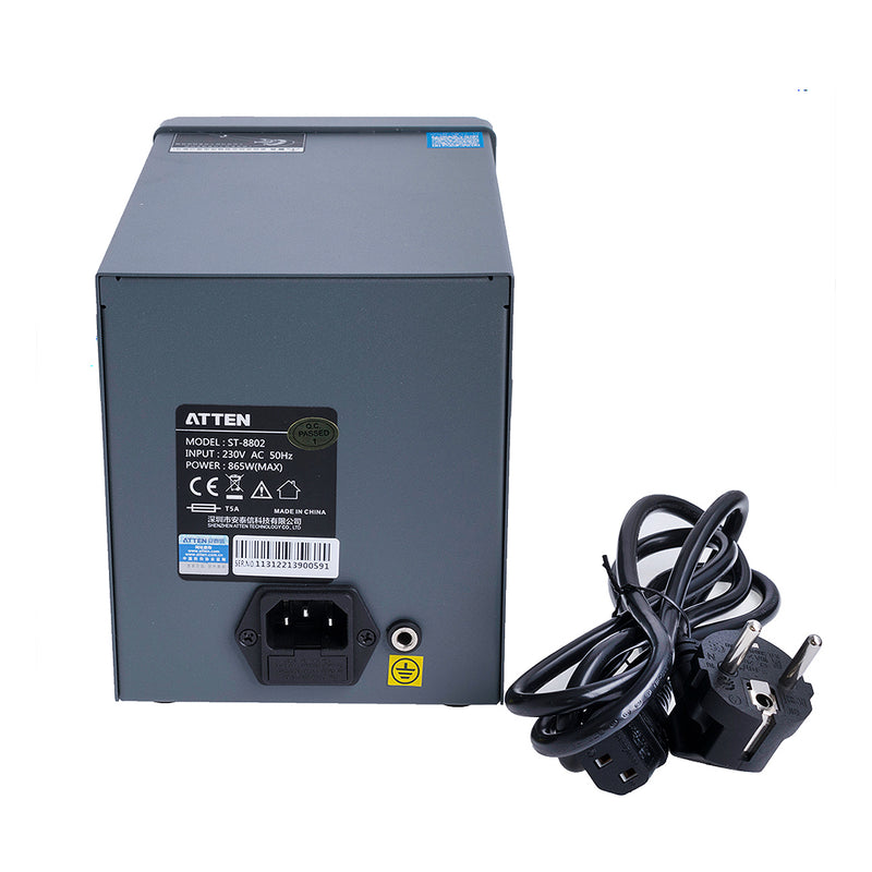 Trạm hàn thiếc và khò khí nóng đa năng - sửa chữa bo mạch điện tử 2-in-1 ATTEN ST-8802, công suất hàn khò 65W/800W, max 480/500°C