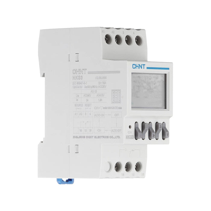 Timer hẹn giờ kỹ thuật số Chint NKG3 cài đặt 24h, điện áp AC 220V