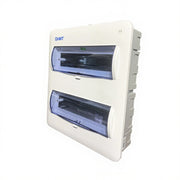 Tủ điện âm tường mặt nhựa có đèn báo Chint NX8 lắp được từ 5 ~ 24 đường (5~24 module). Tiêu chuẩn CE