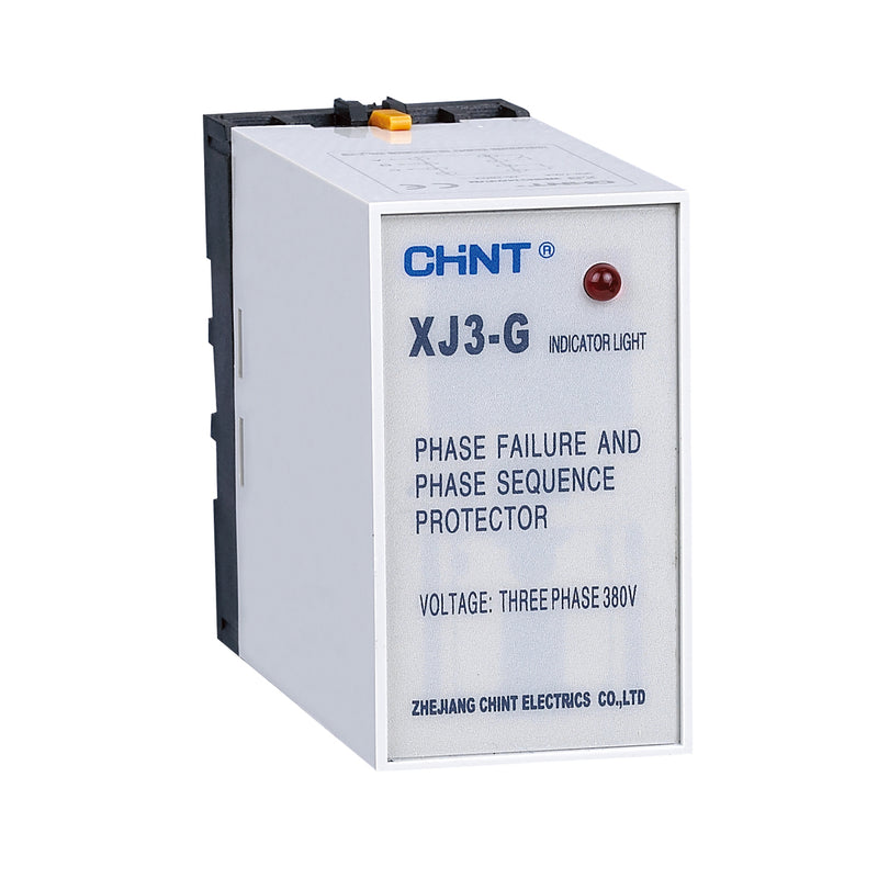 Rờ le bảo vệ mất pha, mất thứ tự pha và mất cân bằng pha Chint XJ3-G đã bao gồm đế 8 chân tròn