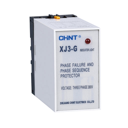 Rờ le bảo vệ quá/thấp áp, mất pha và mất thứ tự pha Chint XJ3-G đã bao gồm đế 8 chân tròn