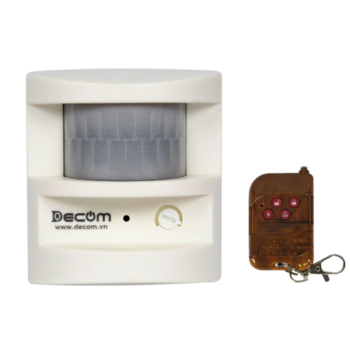 Thiết bị báo trộm, báo khách hồng ngoại Decom X-10 có điều khiển từ xa, cự ly quét từ 6m -10m