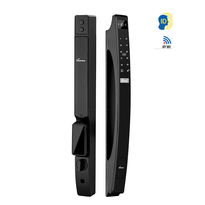 Khóa cửa thông minh cao cấp chống nước IP56 Demax EL902, nhận diện khuôn mặt Face ID-3D mở khóa bằng Wifi, dành cho cửa nhôm, sắt, inox