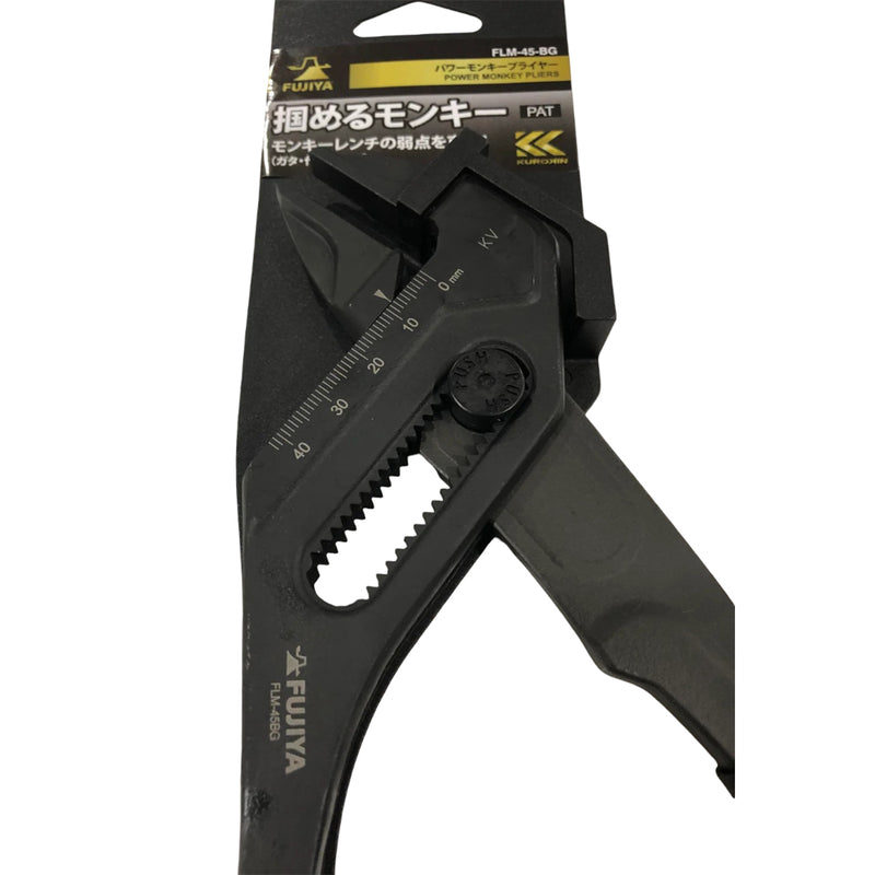 Kìm mỏ quạ điều chỉnh nhanh bằng nút nhấn Fujiya FLM-45-BG (Kurokin) kích thước 263mm, mở hàm tối đa 45mm