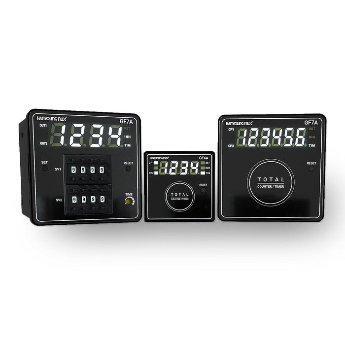 Bộ đếm kết hợp bộ định thời gian Hanyoung Nux GF4A Series, Kích thước 48mm x 48mm.