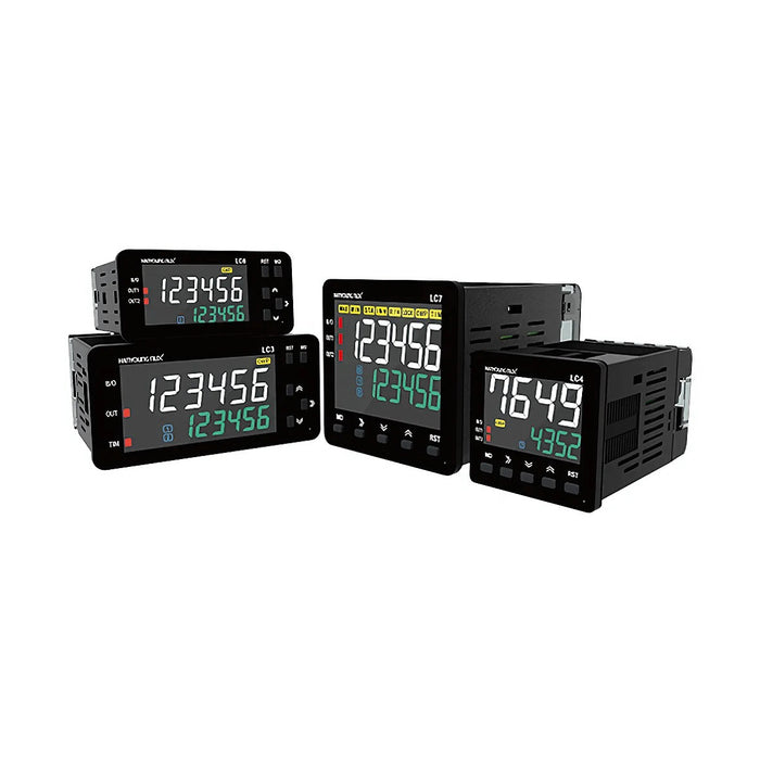 Bộ đếm số và định thời gian màn hình kỹ thuật số Hanyoung Nux LC Series. Tiêu chuẩn CE, KC, IP66