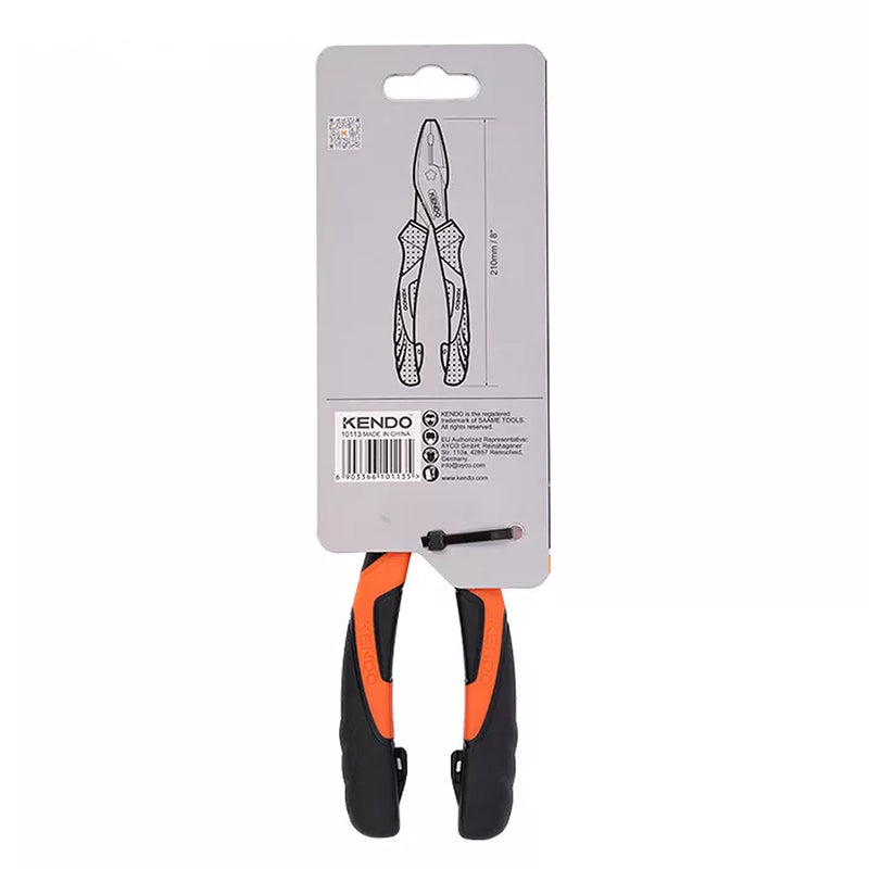 Kìm điện Kendo dài 6 inch - 8 inch (165mm - 210mm), vật liệu thép CR-V, có trợ lực, hệ chuyên nghiệp