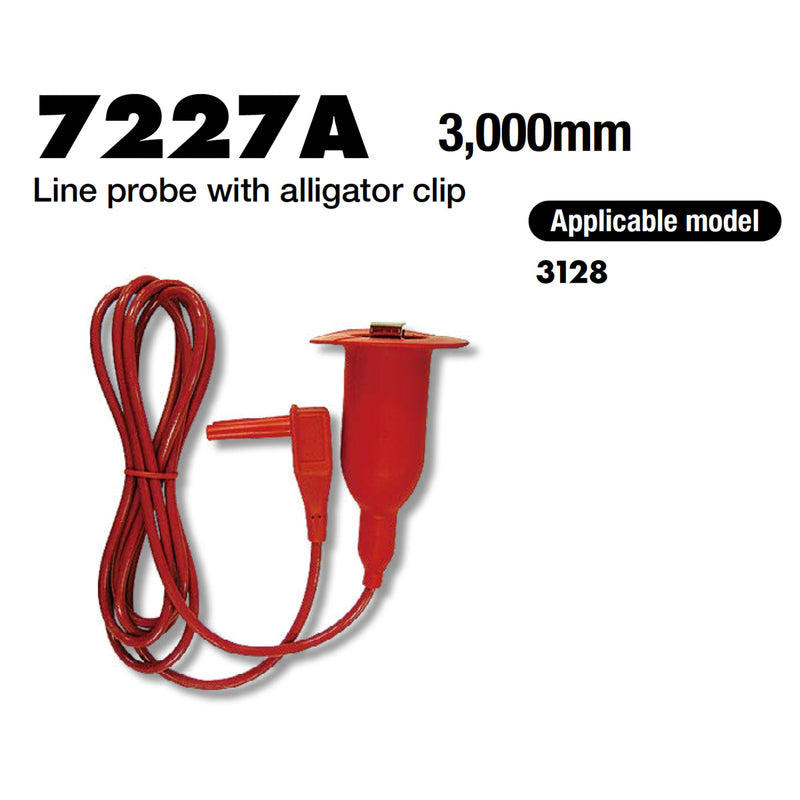 Dây đo điện áp kẹp cá sấu Kyoritsu 7227A, dài 3000mm
