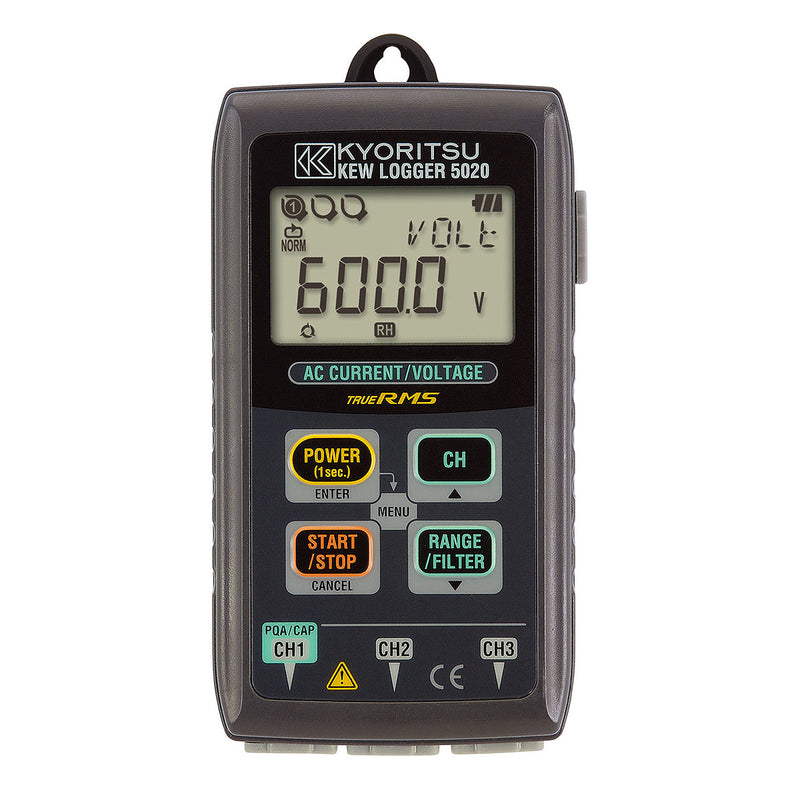 Thiết bị ghi dữ liệu điện áp và dòng điện Kyoritsu Kew 5020 True RMS, có cổng USB