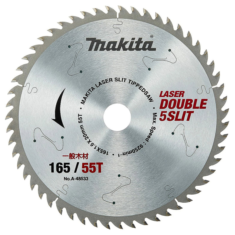 Lưỡi cưa gỗ TCT Makita A-48533 đường kính 165mm, 55 răng, lỗ cốt 20mm
