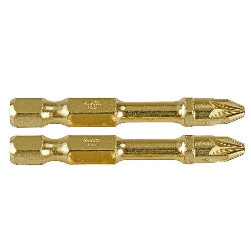 Vĩ 2 mũi vít bake Torsion Impact Gold Makita kích thước từ PH1 - PH3, chiều dài 50mm, đuôi lục giác 6.35mm (1/4 inch)