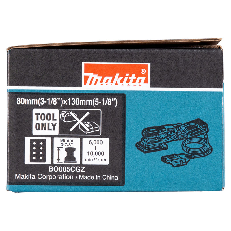Máy chà nhám rung Makita BO005CG dùng Pin 40Vmax XGT thông qua ổ cắm rời, kích thước đế chà 80mm x 130mm