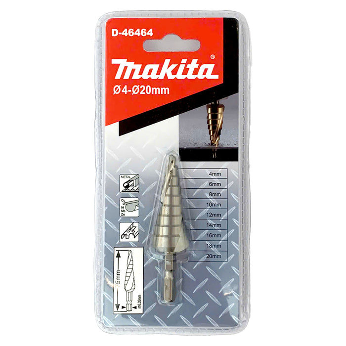 Mũi khoan tháp rãnh xoắn ốc Makita đuôi lục giác 6.35mm (1/4 inch) đường kính từ 4mm-20mm