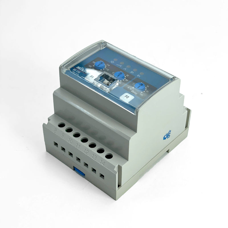 Relay Mikro MX-210 bảo vệ mất pha, ngược pha, quá áp, thấp áp và mất dây trung tính gắn trên thanh ray