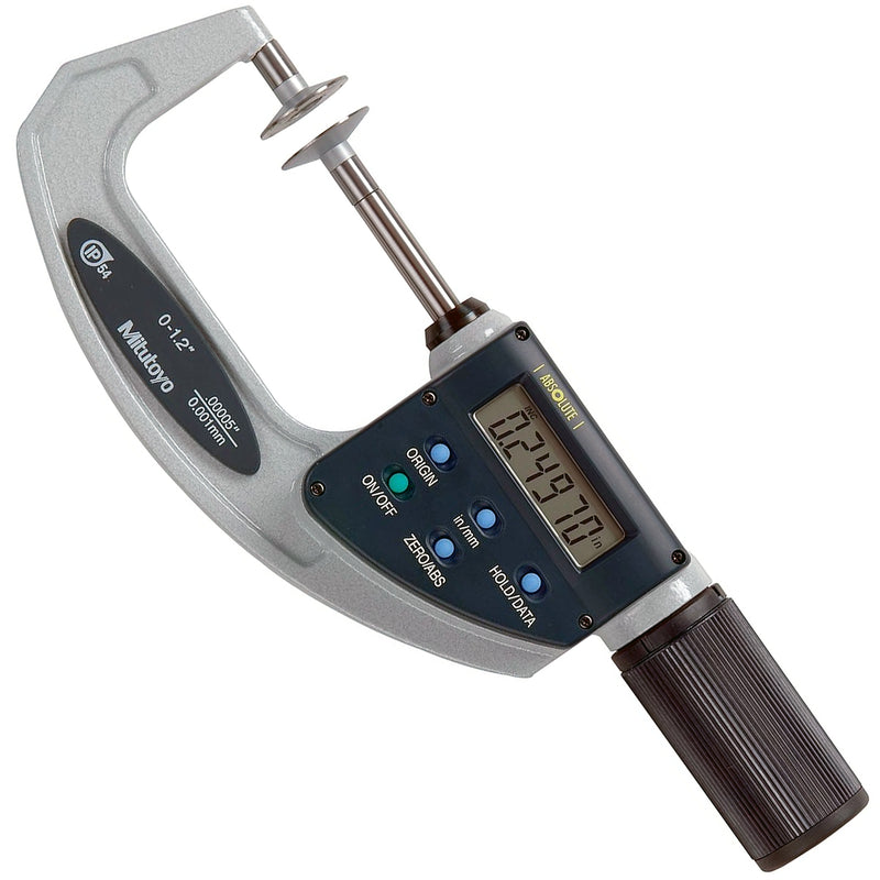 Panme điện tử Mitutoyo Series 369 - Quickmike Disc Micrometers, Non-Rotating Spindle. Hàm kẹp đĩa đo nhanh, trục đo không xoay. Có cổng SPC xuất dữ liệu