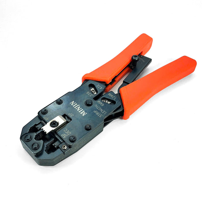 Kìm bấm dây tín hiệu, cáp mạng 3 chức năng, bấm được từ 4-6-8 chân Minjin HT-2008R