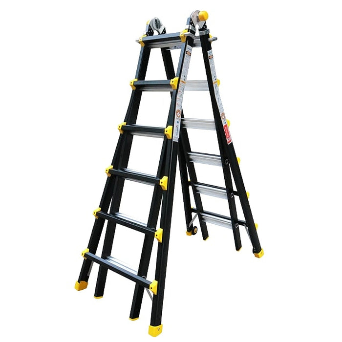 Thang nhôm gấp đa năng chữ A (rút lồng) Nikawa NKB, độ dày nhôm chịu lực 2.8mm