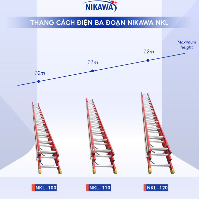 Thang trượt cách điện 2 đoạn và 3 đoạn Nikawa NKL