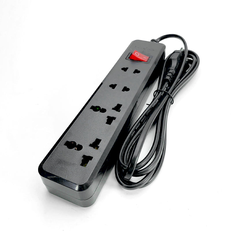 Ổ cắm nối dài, có lõi sứ chống cháy, công suất 1200W 4 cổng, có công tắc nguồn (màu đen) SOPOKA 4X