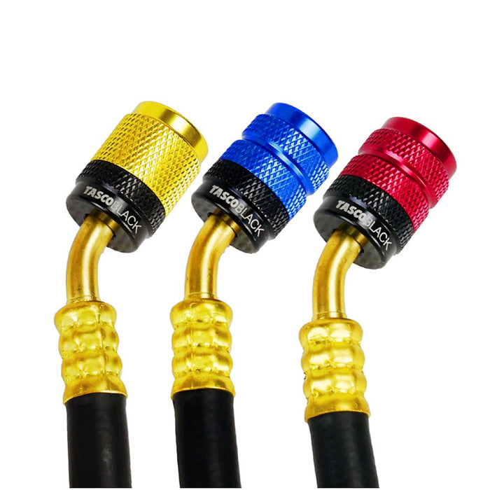 Bộ 3 dây ga đồng hồ áp suất, chịu áp cao Tasco TB120RS-Hose dài 1500mm, cổng 1/4 inch, dùng cho ngành điện lạnh