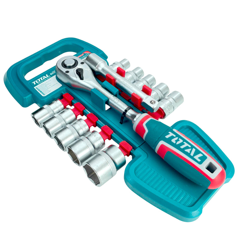 Bộ 12 cái socket (1/2 inch) & cần 2 chiều TOTAL THT141121