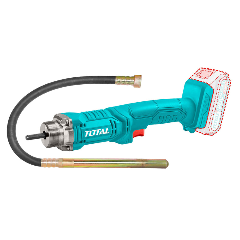 Máy đầm bê tông dùng Pin 20V Total đường kính dây đầm 35mm x 120mm