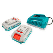 Bộ 2 Pin TFBLI20011và 1 sạc TFCLI2001dùng Pin Lithium-Ion 20V TOTAL TFBCPK1222