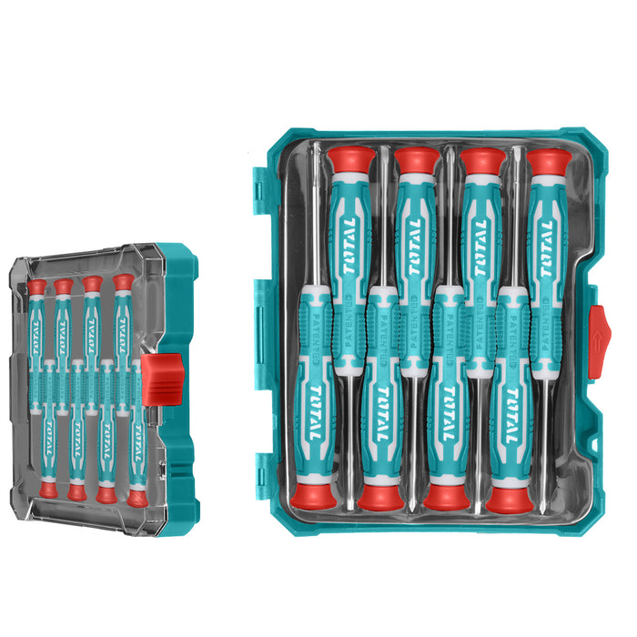 Bộ tua vít mini 8 chi tiết Total THT250826 (tua vít dẹp, tua vít bake và tua vít lục giác)