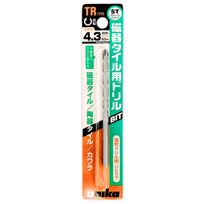 Mũi khoan gạch men UNIKA TR-Type, đuôi trơn, số từ 3.0mm - 11mm (Mã TR)