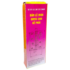 Việt tiệp 08115-P, Inox 304, dài 100mm (1 tấc), mở bên phải (1 bộ 2 cái)