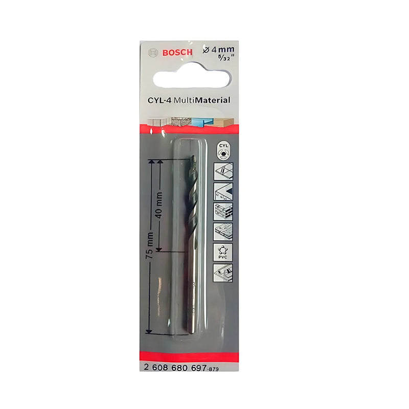 Mũi khoan đa năng CYL-4 Bosch đường kính từ 3mm - 12mm, chiều dài từ 70mm - 150mm, đuôi trơn (Multiconstruction)