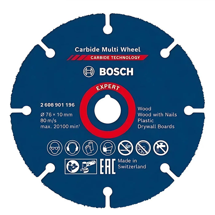 Lưỡi cưa đa năng Bosch đường kính từ 76mm - 125mm, lỗ cốt 10mm - 22,23mm, xuất xứ Thuỵ Sỹ