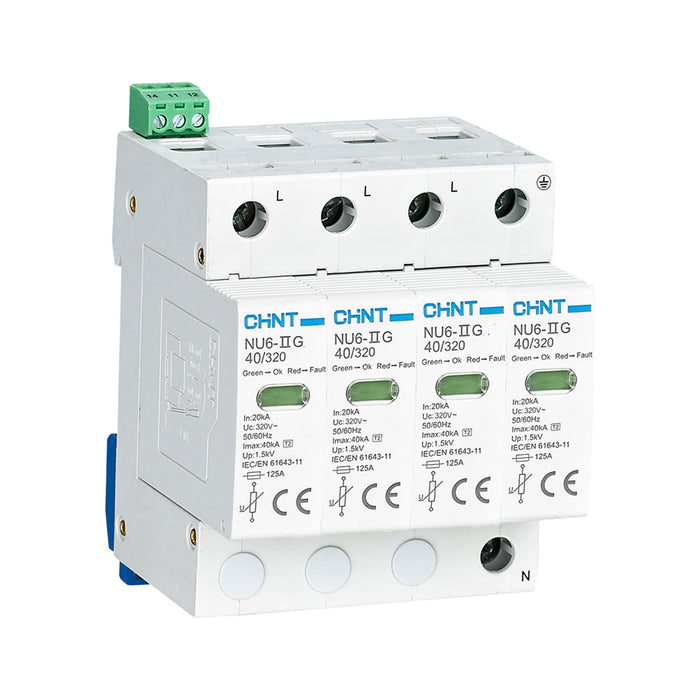 Thiết bị chống sét lan truyền Chint NU6-II G series. Tiêu chuẩn CE, RoHS và CB