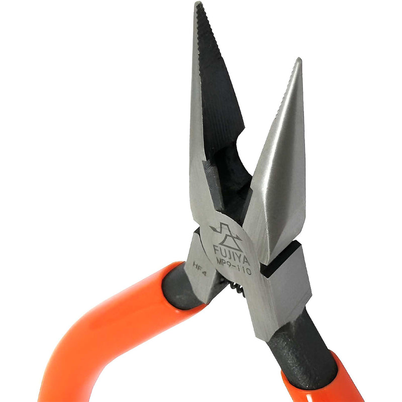 Kìm mũi nhọn mini, có lò xo trợ lực, hàm kẹp răng cưa Fujiya MP9-110 kích thước 110mm